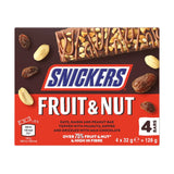 Snickers Fruit & Nut Milk Chocolate Snack Bars Multipack 4 x 32g-128g