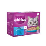 Whiskas 1+ Fish Favourites Adult Wet Cat Food Pouches in Jelly 12 x 85g