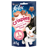 FELIX CAT BISCUIT CRISPIES SALMON AND TROUT 45 GM