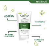 Simple – Age Resisting Face Wash – Green Tea & Pre-Biotic Cleanser – 150ml