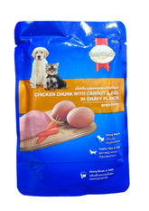 SMARTHEART POUCH PUPPY FOOD CHICKEN CHUNK CARROT EGG GRAVY 80GM