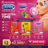 Durex Chewing Gum Longtime & Extra Time – Pack of 12 | Made in USA