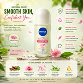 NIVEA Natural Glow Smooth Skin Roll -On - 0% Alcohol 48h protection 50 ml