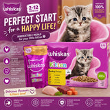 Whiskas® Kitten 2-12 Months Poultry Feasts In Jelly Wet Kitten Food Pouches 12 X 85G