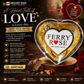 FERRY ROSE CHOCOLATE HEART SHAPE BOX T-3 37.5 GM