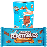 Feastables MrBeast Peanut Butter Bar Schokoladen-Tafel 10x 60g Pack of of 10 Bars 10 Slabs Box