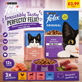 FELIX CHUNKS IN JELLY MIXED VARIETY SELECTION PMP £3.99 12X85G