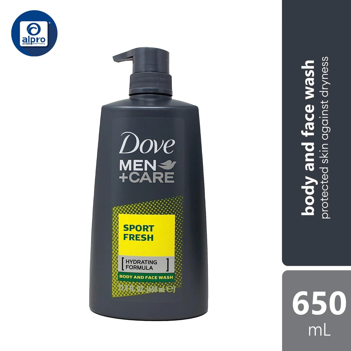 DOVE MEN BODY & FACE WASH SPORT FRESH 650G