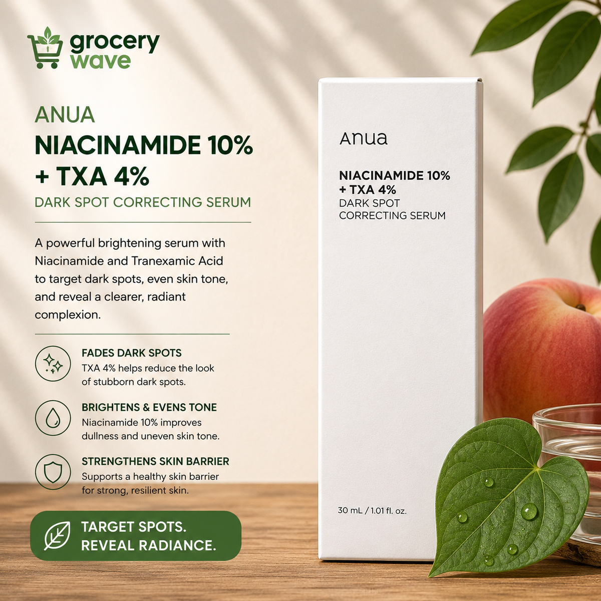 Anua Niacinamide 10% + TXA 4% Dark Spot Correcting Serum - 30ml