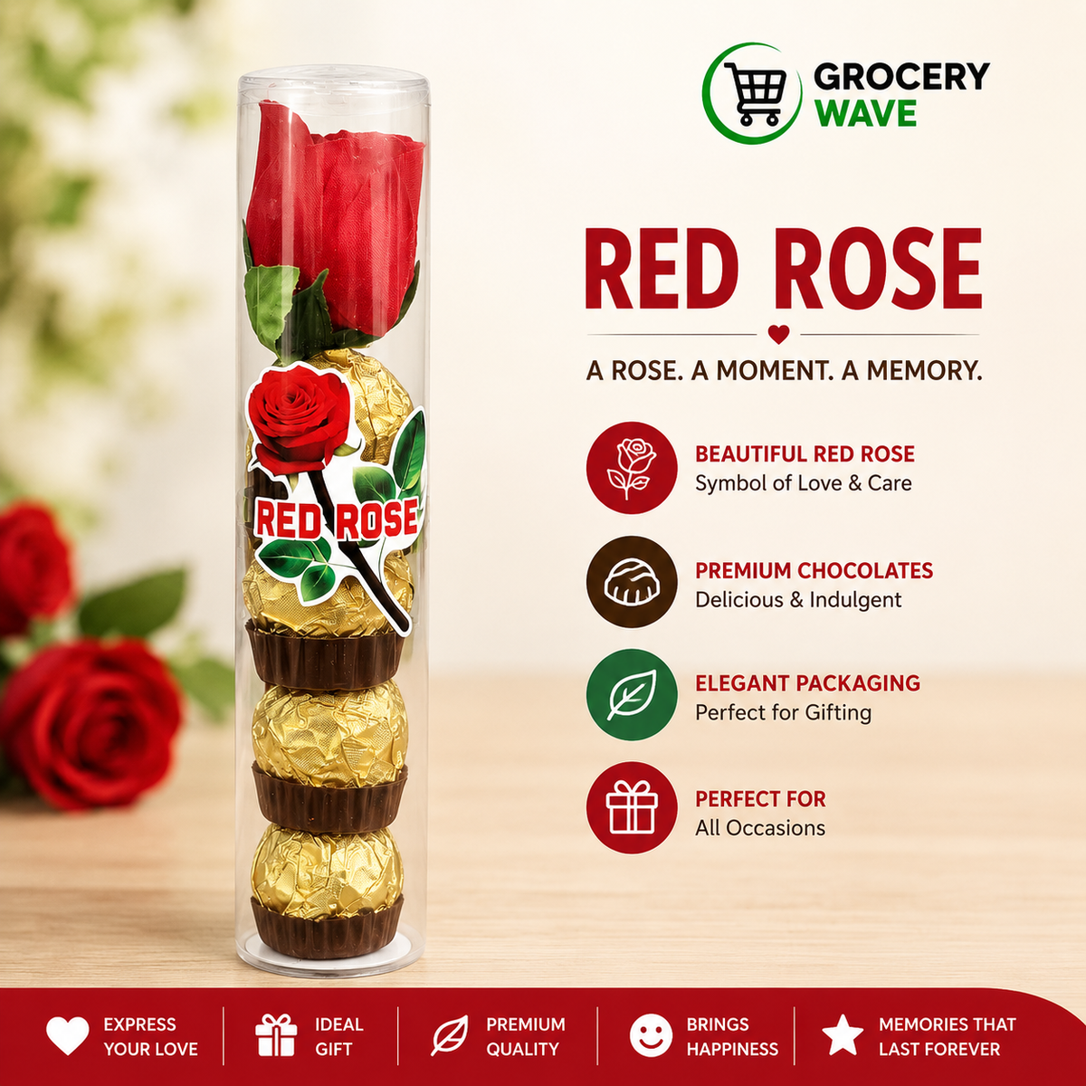 FERRY ROSE CHOCOLATE FLOWER SHAPE T-4 50 GM