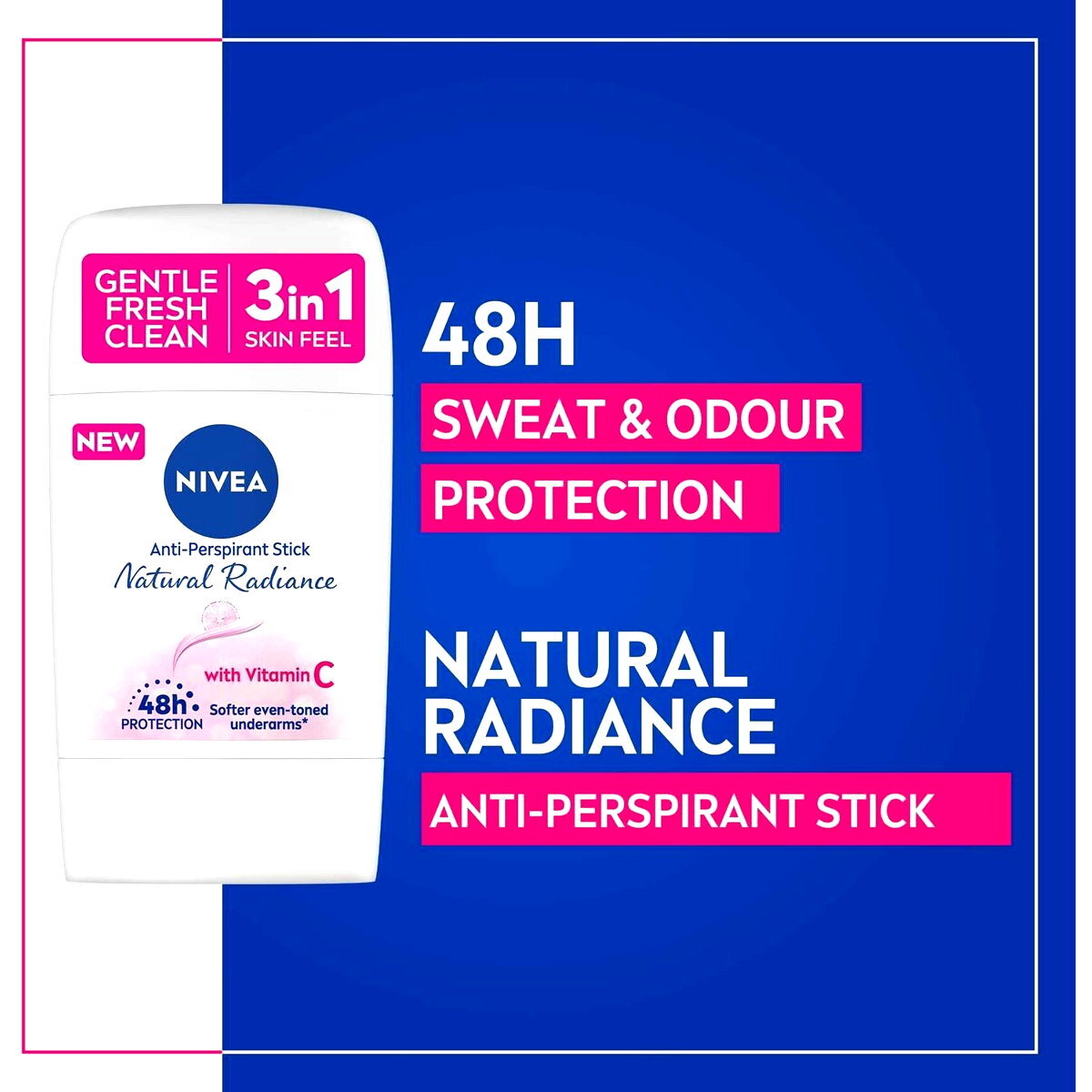 Nivea Natural Radiance Anti-Perspirant Stick 3 in 1 50ml
