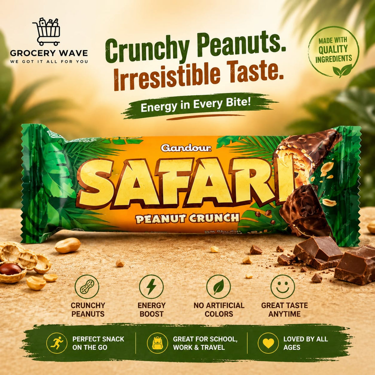 Safari Peanut Crunchy 34g