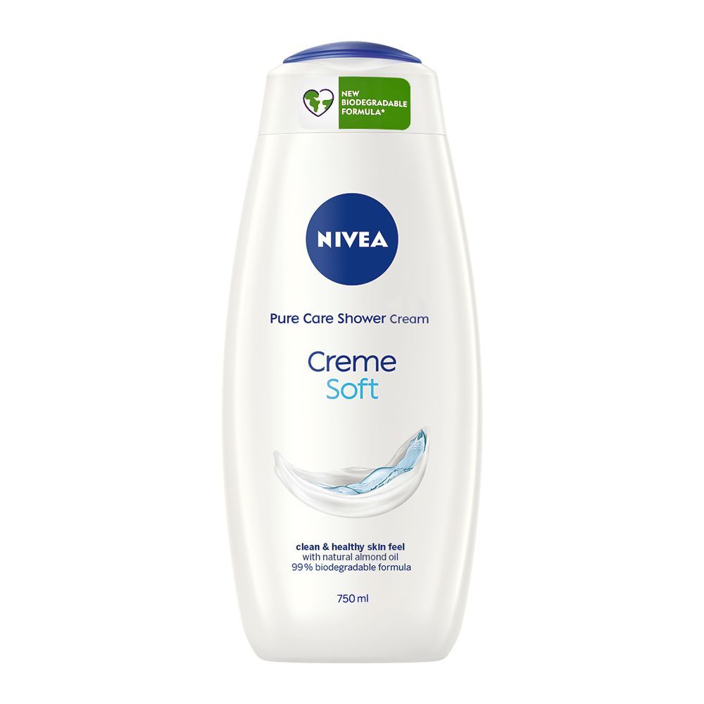 Nivea Creme Soft Pure Care Bath Cream Shower Gel, 750 ML