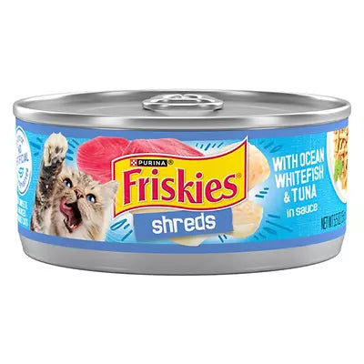 Friskies Adult Ocean Whitefish and Tuna Pate Wet Cat Food, 5.5 oz. (156G)