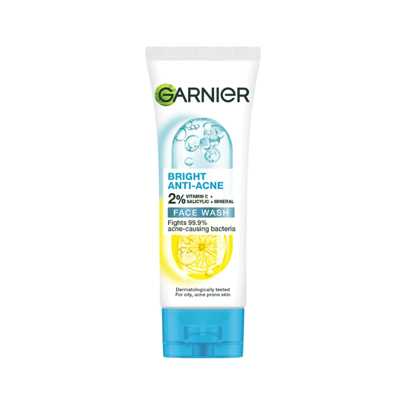 GARNIER BRIGHT ANTI-ACNE 2% FACE WASH 100ML