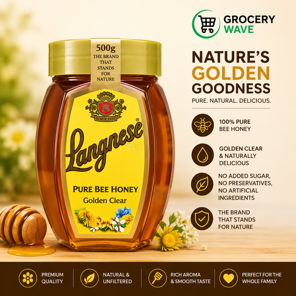 LAGNESE PURE BEE HONEY 500gm