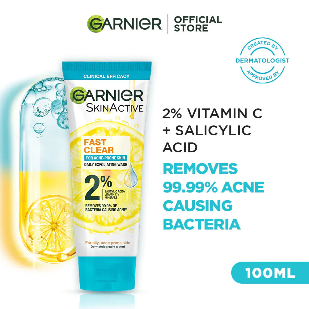 Garnier Bright Anti-Acne Face Wash 100ml