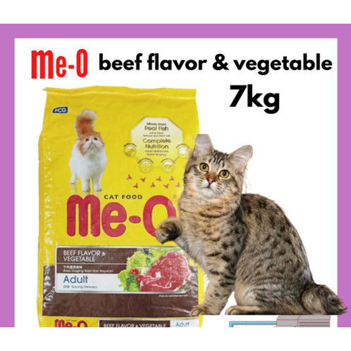 Me-O Adult Beef Flavor & Vegetable Cat Food 7KG
