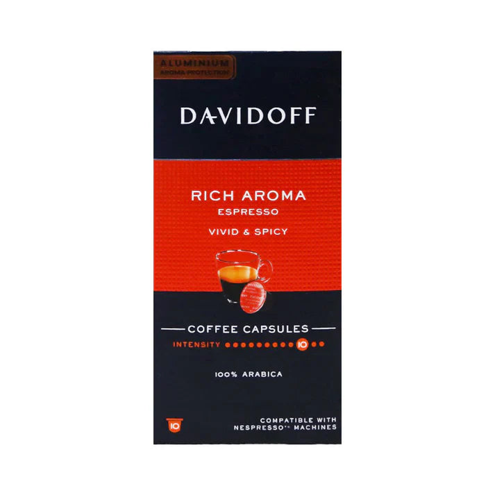 DAVIDOFF RICH AROMA ESPRESSO VIVID & SPICY COFEE CAPSOLES 55