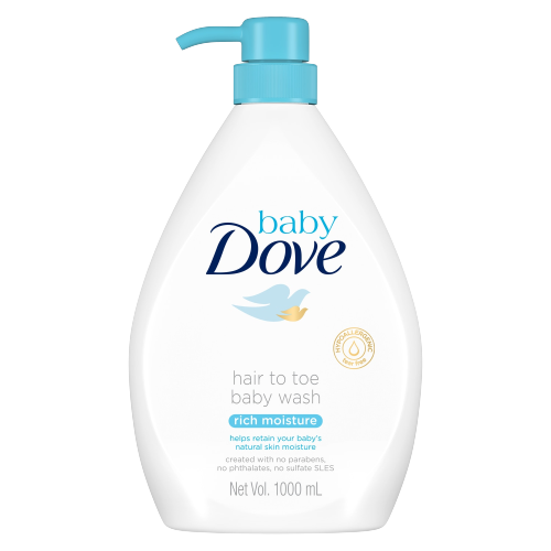 Dove Baby Rich Moisture Hair to Toe Wash 1L