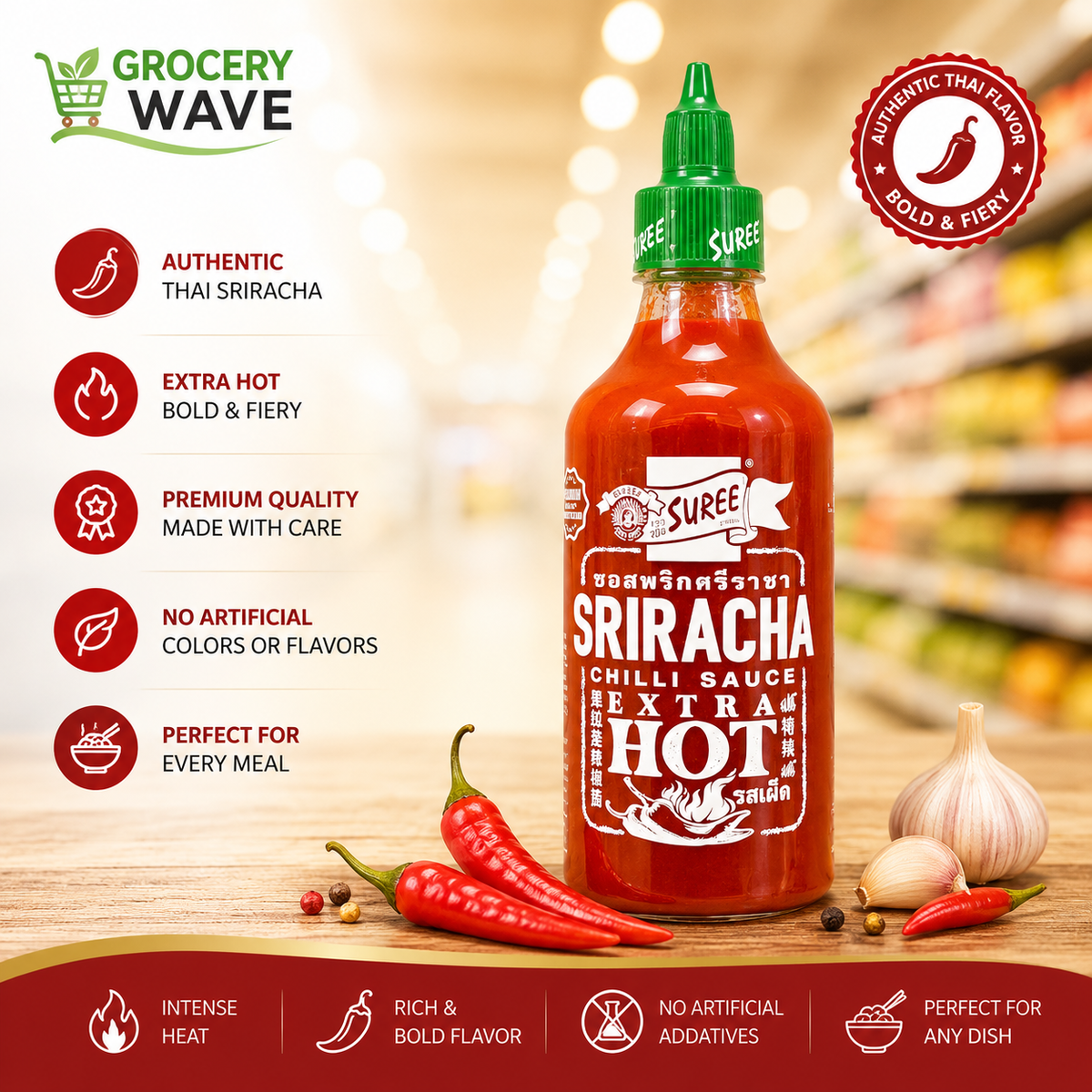 SURE SRIACHA HOT CHILLI SAUCE