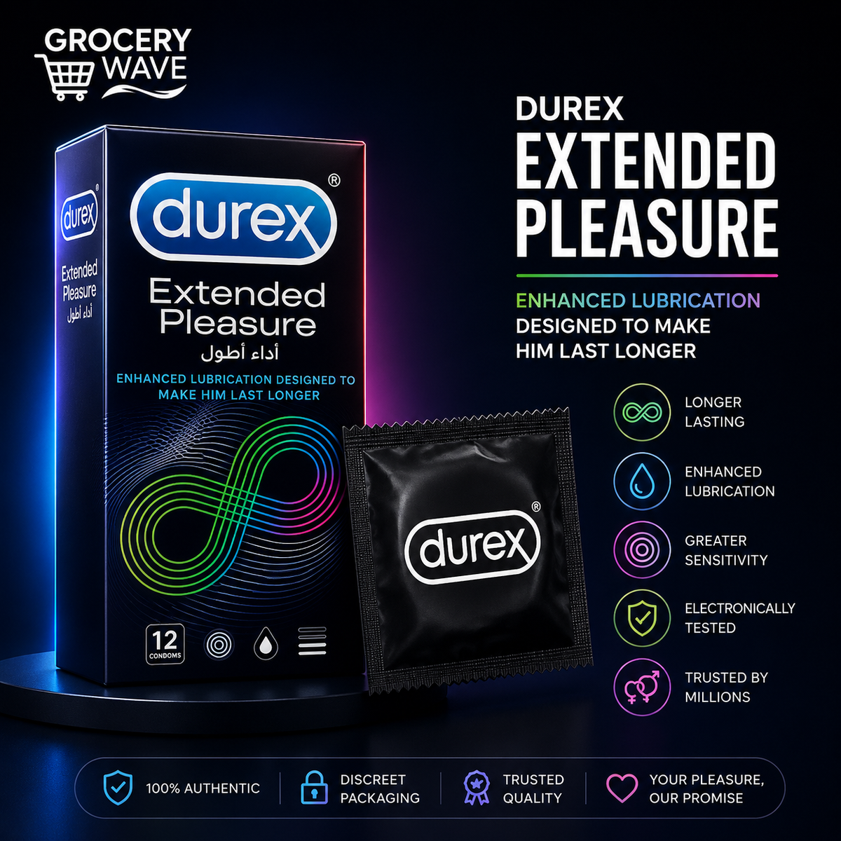 Durex Extended Pleasure Condoms 12s