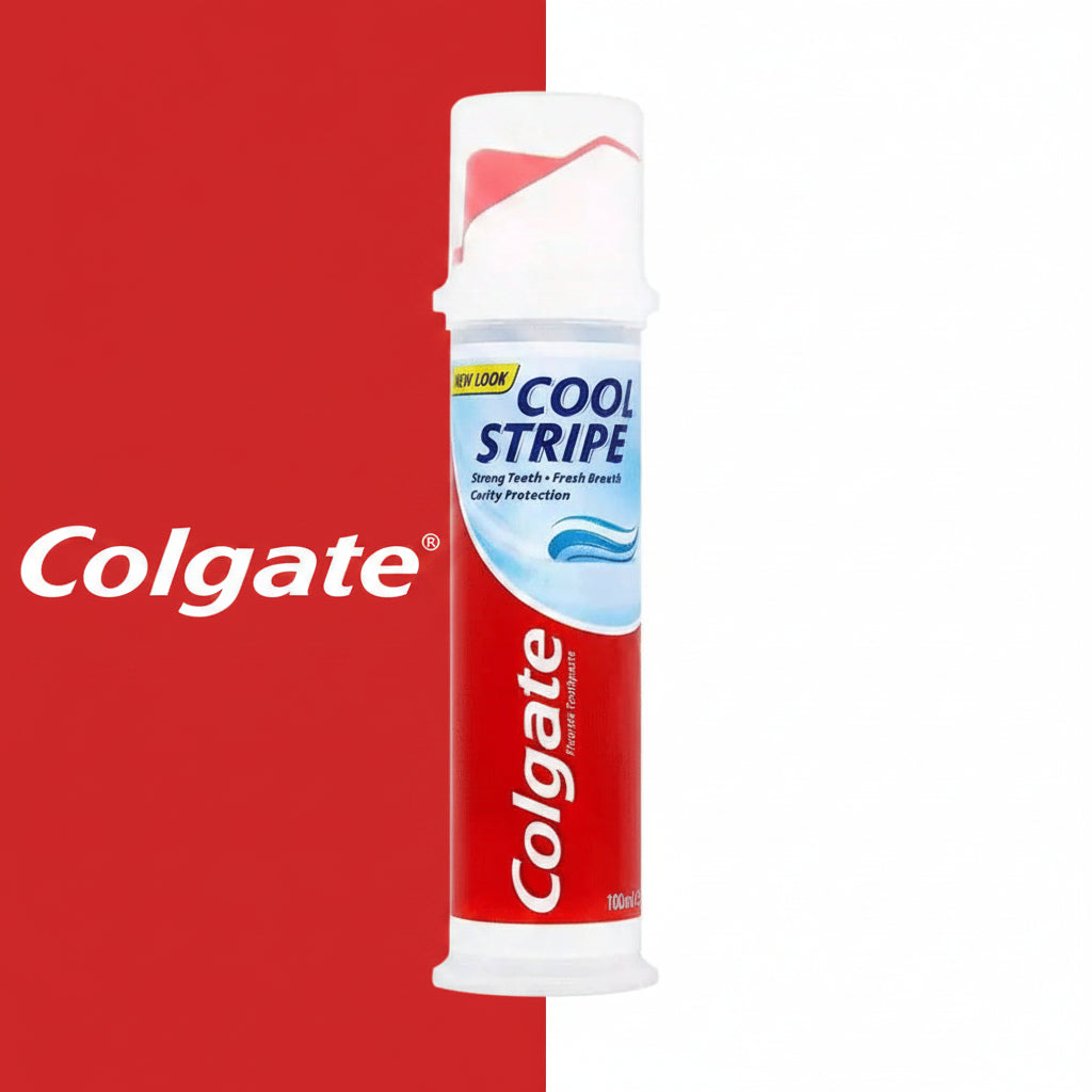 Colgate Cool Stripe Toothpaste Pump 100 ml - Cavity Protection - Strengthens Teeth - Freshens Breath - Fights Cavities - Fluoride Toothpaste