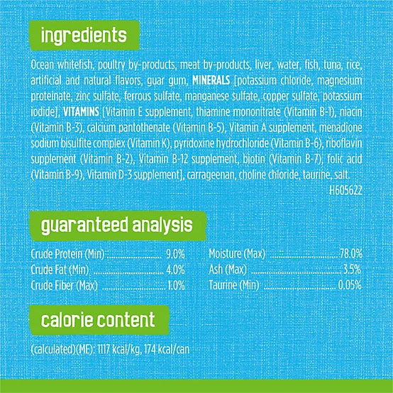 Friskies Adult Ocean Whitefish and Tuna Pate Wet Cat Food, 5.5 oz. (156G)