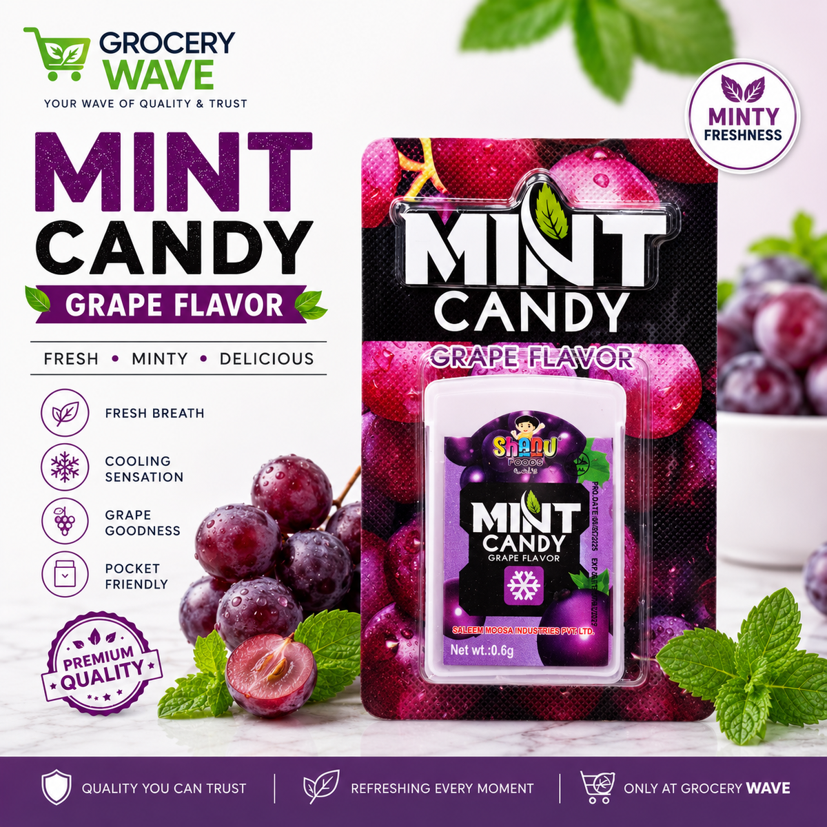 MINT CANDY MIX GRAPE FLAVOR 0.6G