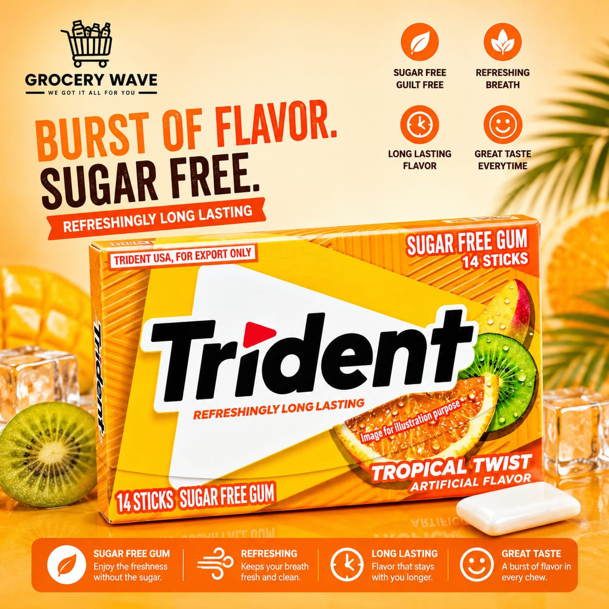 Trident gum Tropical Flavour