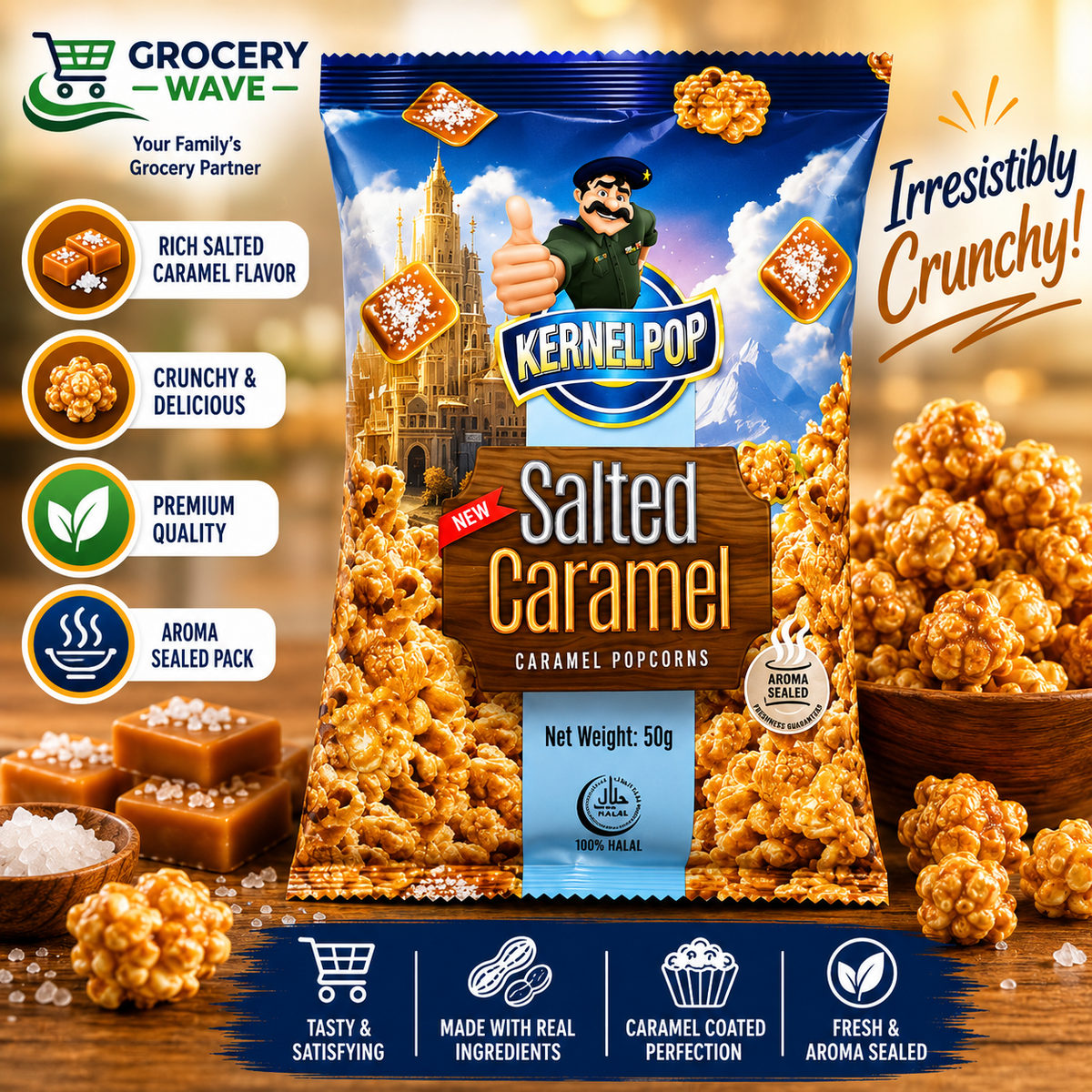KERNEL POP SALTED CARAMEL 50G