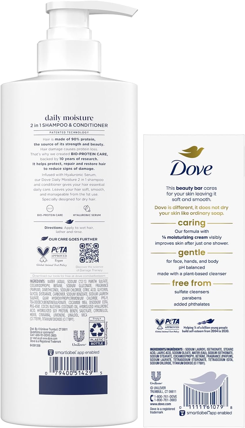 Dove Daily Moisture Damage Therapy 2 in 1 Shampoo & Conditioner 18 Fl Oz