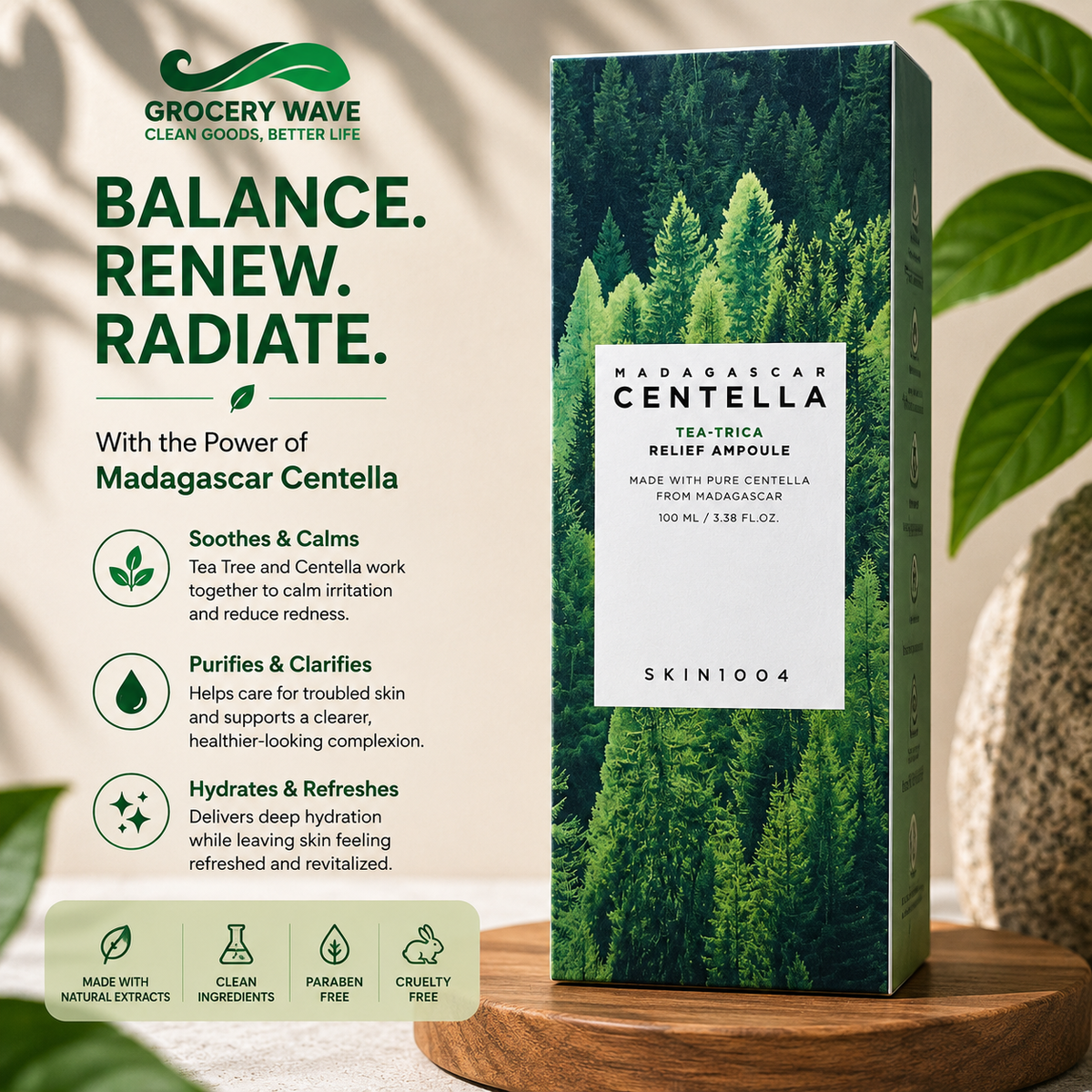 Skin1004 - Madagascar Centella Tea-Trica Relief Ampoule 100ml
