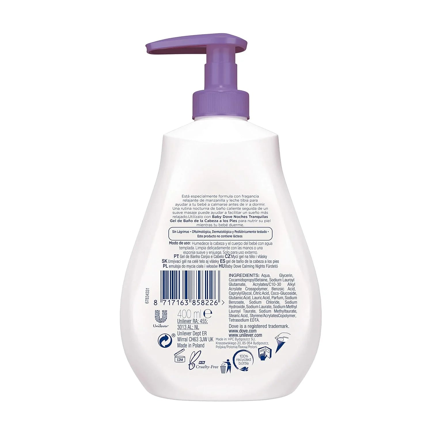 Baby Dove Night Time Wash Calming Moisture Head - Toe 400ml
