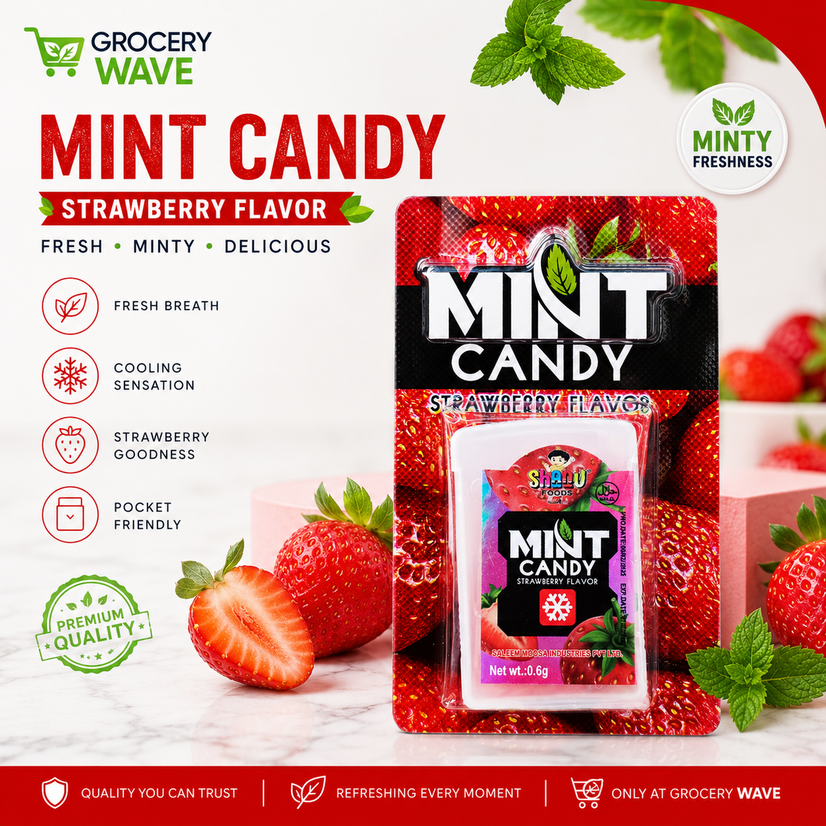 MINT CANDY MIX STRAWBERRY FLAVOUR 0.6G