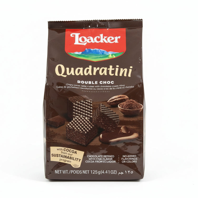 Loacker Quadratini Double Choc Wafer 125g