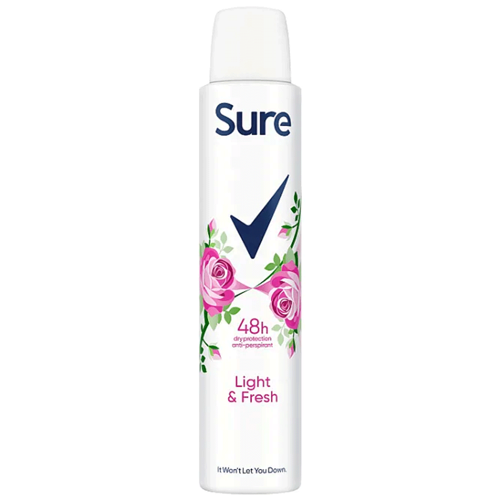 SURE A/P SPRAY WOMEN LIGHT & FRESH 200 ML
