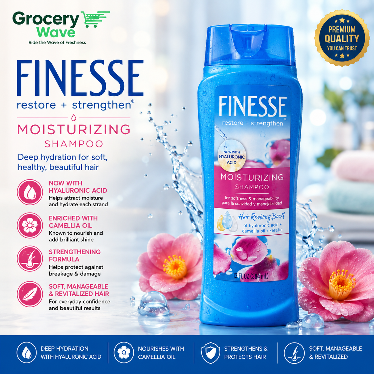 FINESSE MOISTURIZING SHAMPOO 384ML