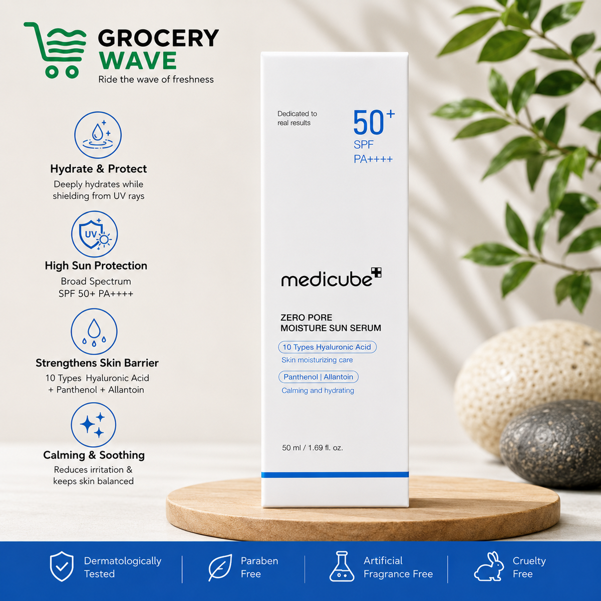 Medicube - Zero Pore Moisture Sun Serum SPF 50+ - 50ml