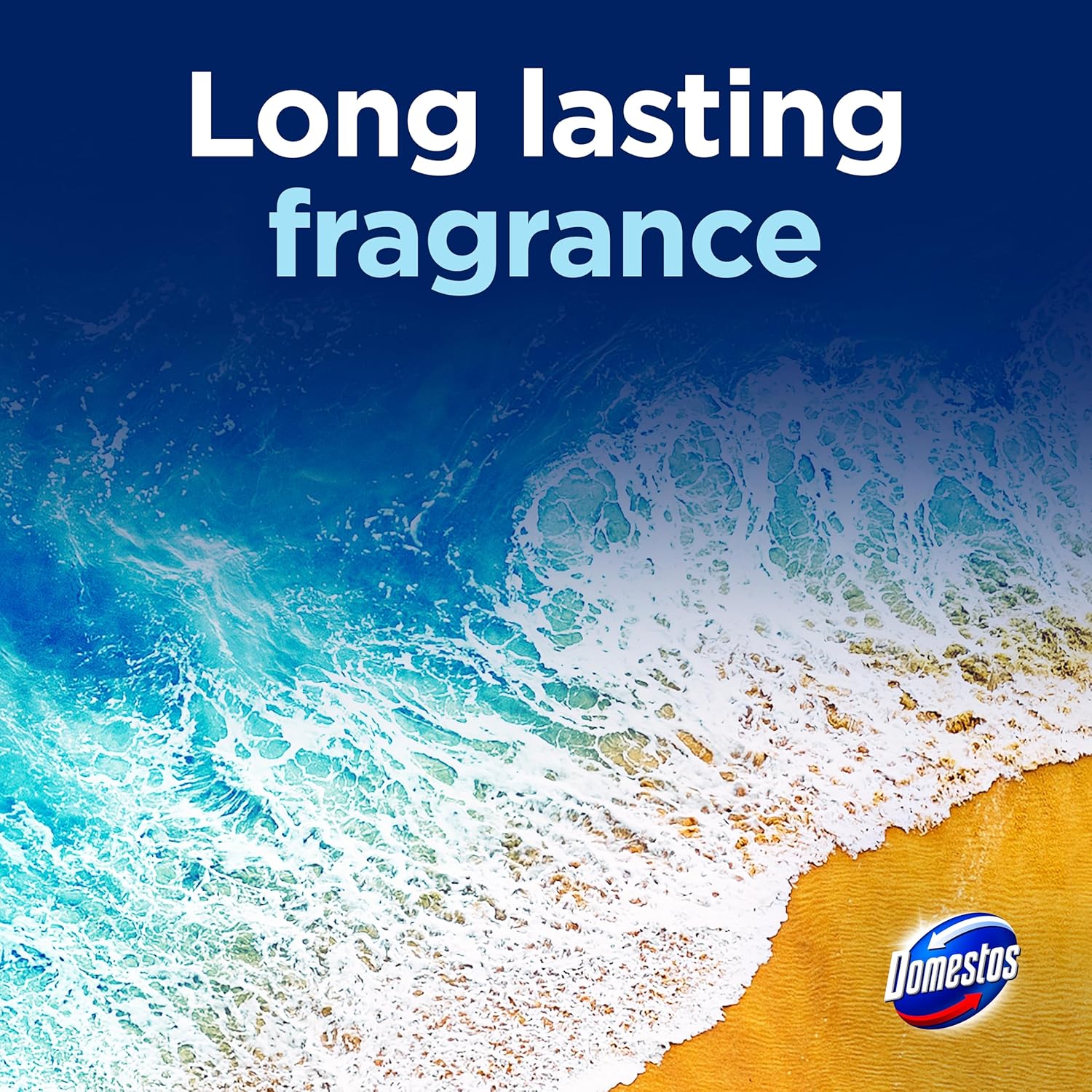 Domestos Power 5 Ocean Toilet Rim Blocks Toilet Freshener with a Long-Lasting Fragrance, Clean and Freshen for up to 300 Flushes, 5 x 50 g