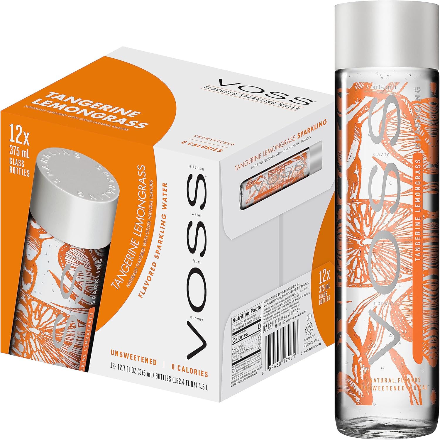 Voss Sparkling Tangerine Lemongrass 375ml