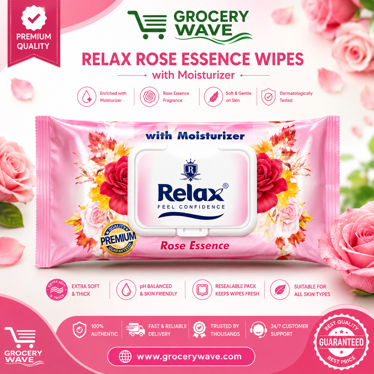 RELAX ROSE ESSENCE WIPES