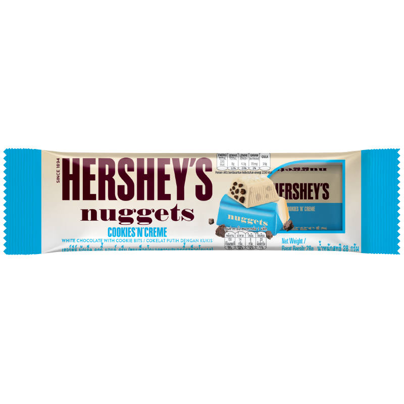 Hersheys Nuggets Cookies & Cream White Chocolate 28g.