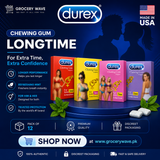 Durex Chewing Gum Longtime & Extra Time – Pack of 12 | Made in USA