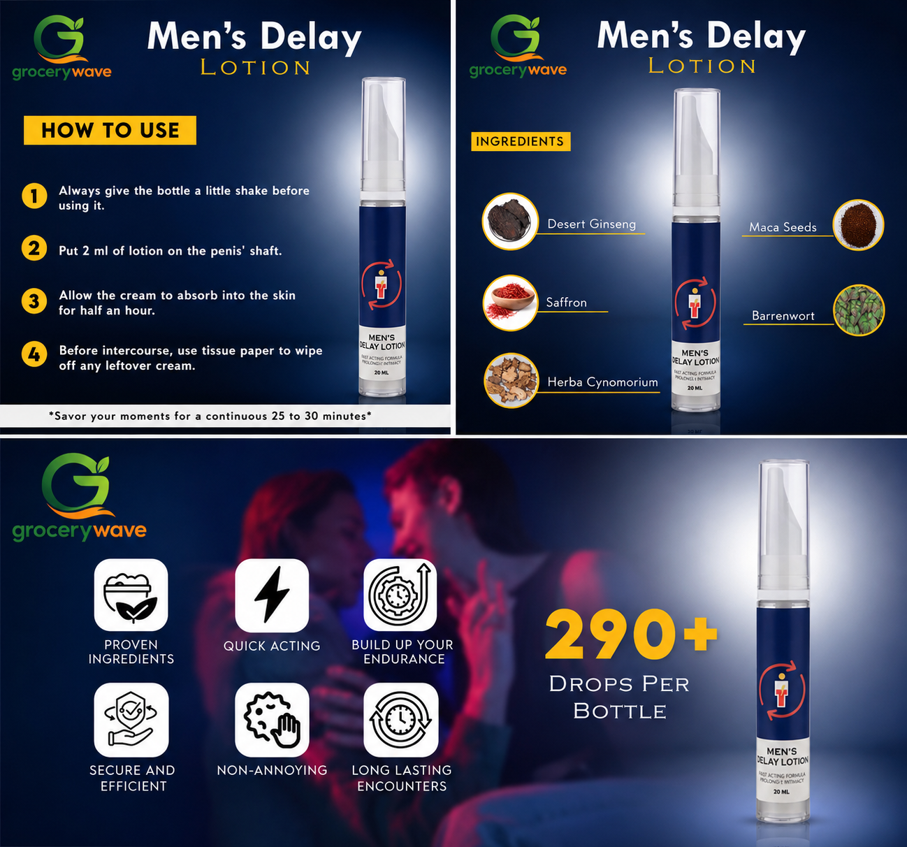 MEN'S DELAY LOTION 20ML Approved from Pakistan Council of Scientific and Industrial Research (PCSIR) ✅