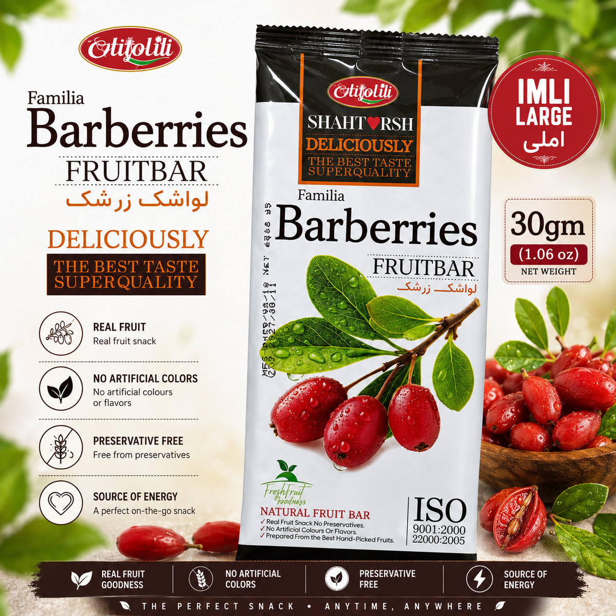 Imli Citolili Barberries Fruit Bar – 30gm | Natural Berry Fruit Snack