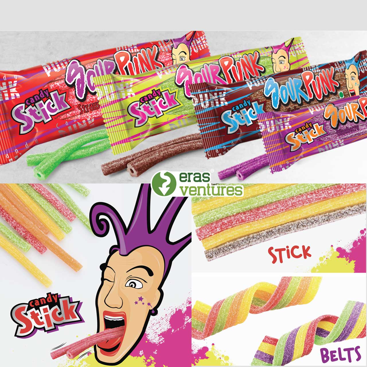 Sour Punk (Cola) Candy Sticks 40g
