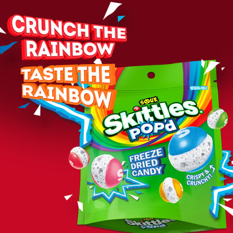 SKITTLES POP’d Sour Freeze Dried Candy 5.5OZ 155g