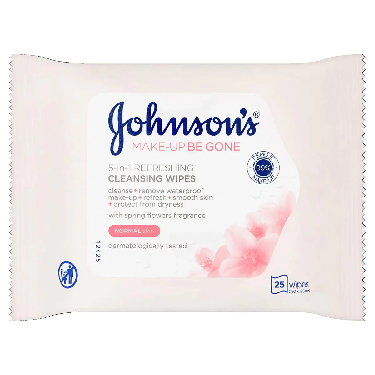 JOHNSONS FACE CARE WIPES MAKE UP BE GONE MOISTURISING 25 S