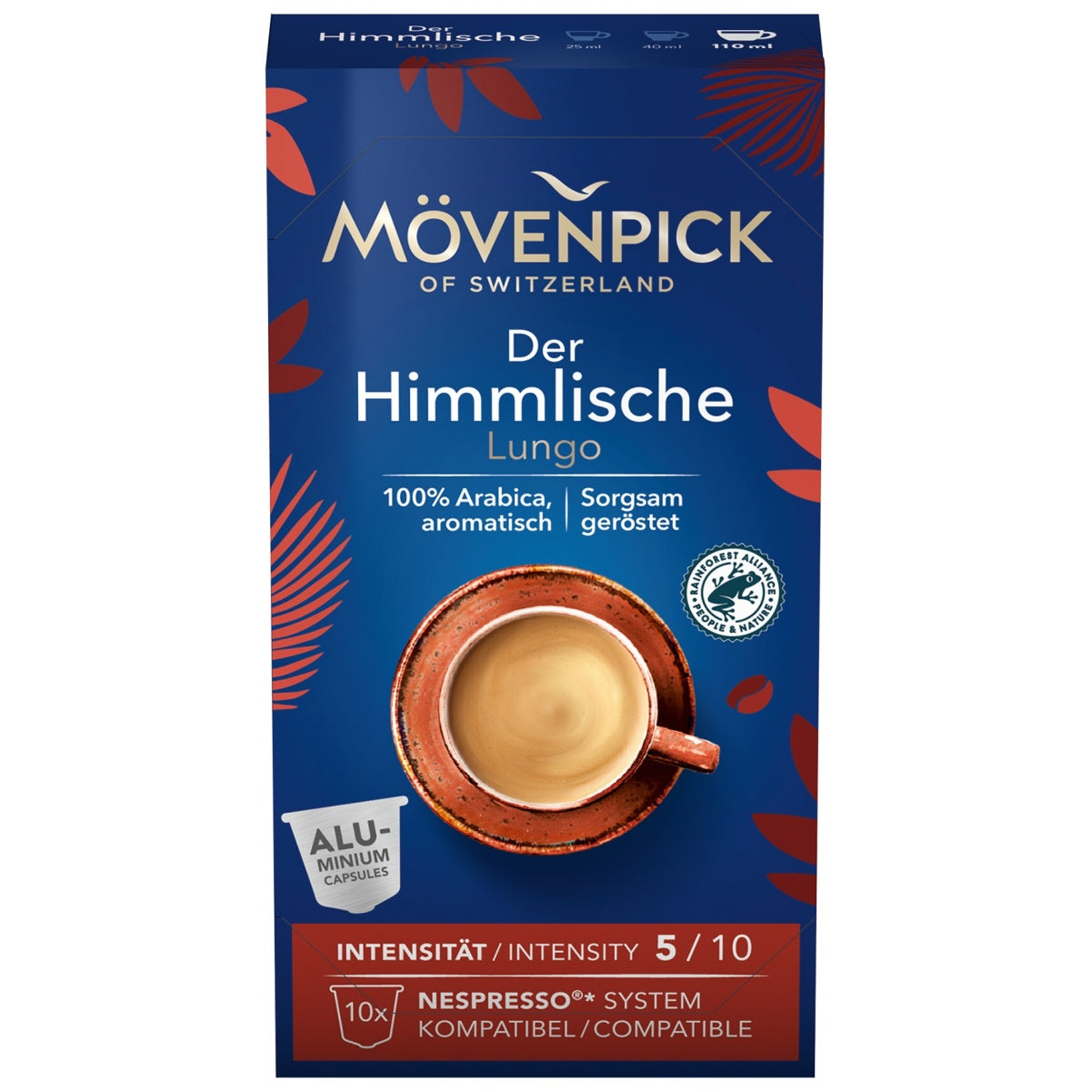 MOVENPICK COFFEE PODS HEAVENLY LUNGO 10'S